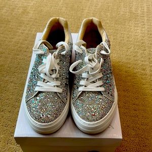 Betsey Johnson crystal tennis shoes size 8 worn once